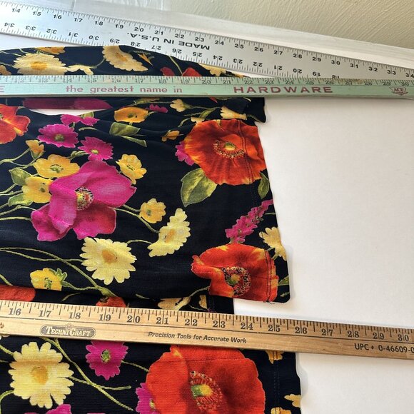 Vintage Womens Floral Print Cardigan Top Open Front Large Slinky Travel Blouse - Picture 4 of 7